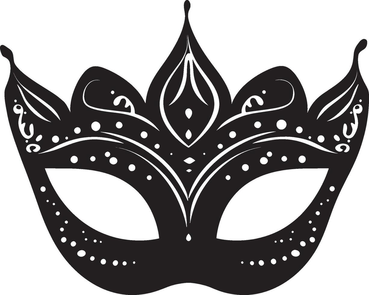 Mardi Gras mask icon in black style vector