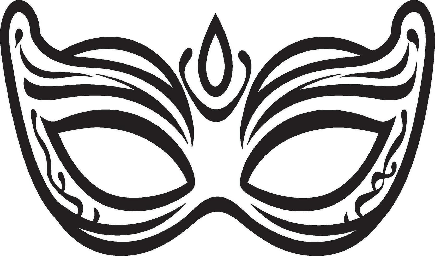 Mardi gras mask clean simple icon outline black illustrat vector
