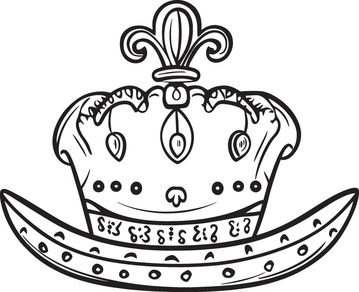 decorated hat for mardi gras clean simple icon outline black vec vector