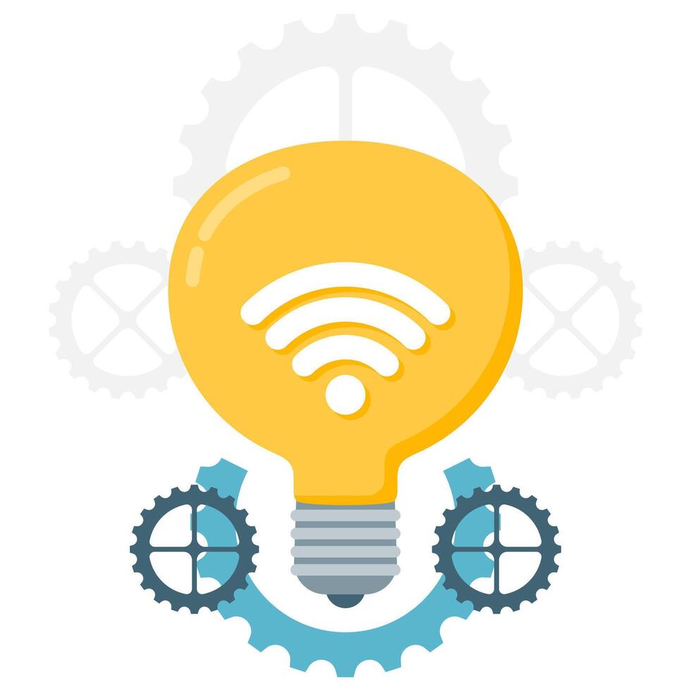 light bulb idea, light bulb with wifi symbol in the middle vector