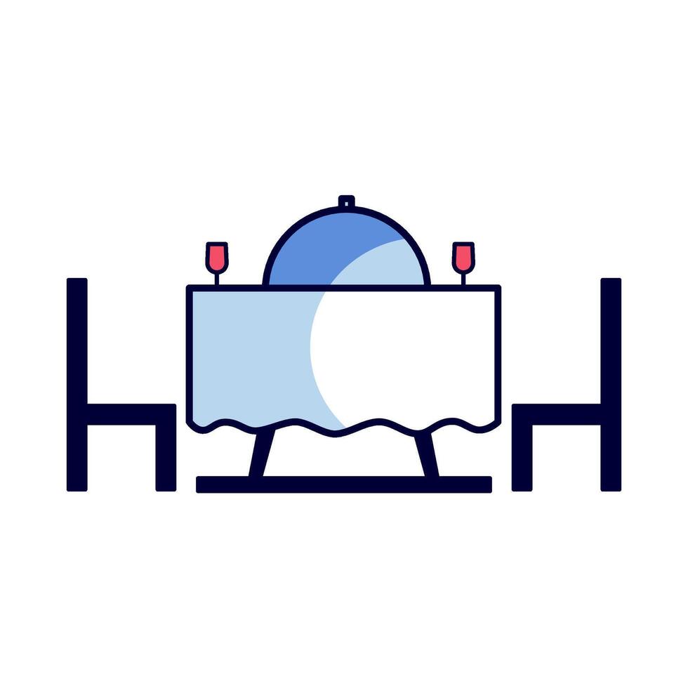 Dinner table icon on white background. vector