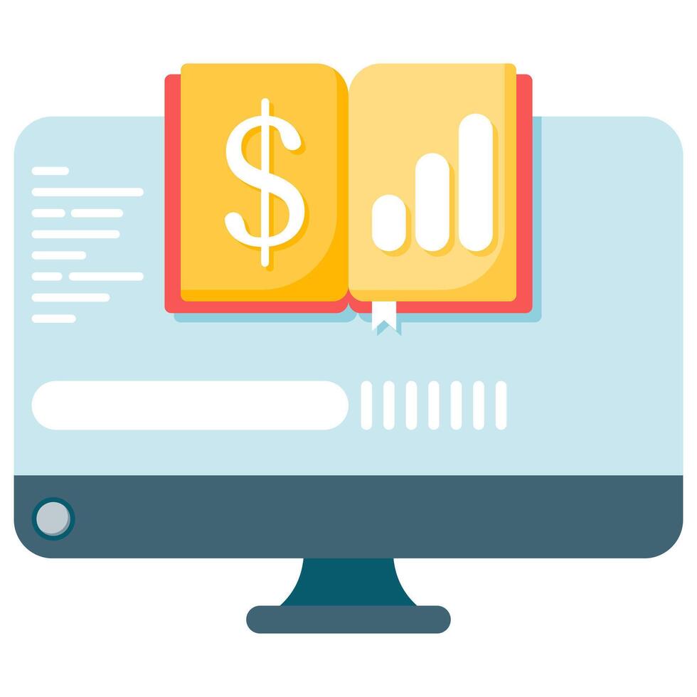 digital bookkeeping, report and financial illustrations vector