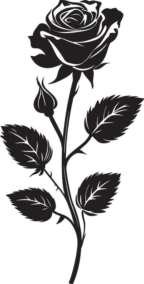 Beautiful Bouquet rose clean simple icon silhouette black vector
