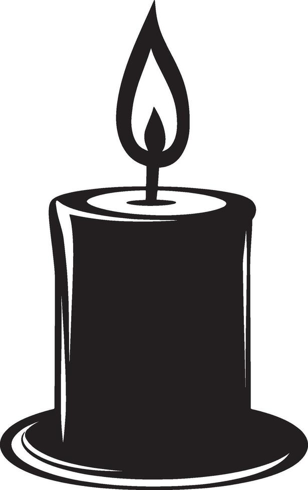 Candle clean simple icon silhouette black illustration vector