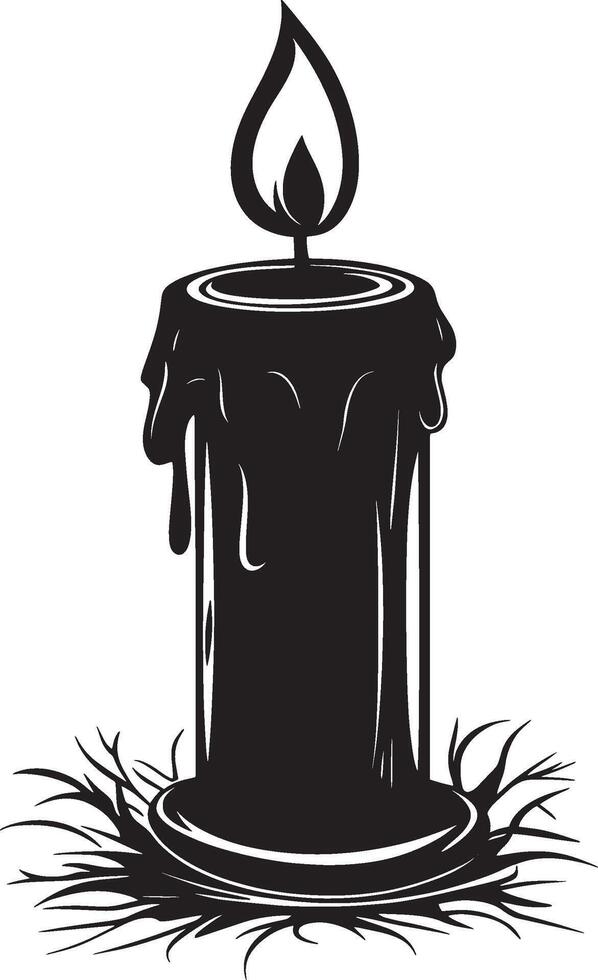 Candle clean simple silhouette black illustration vector