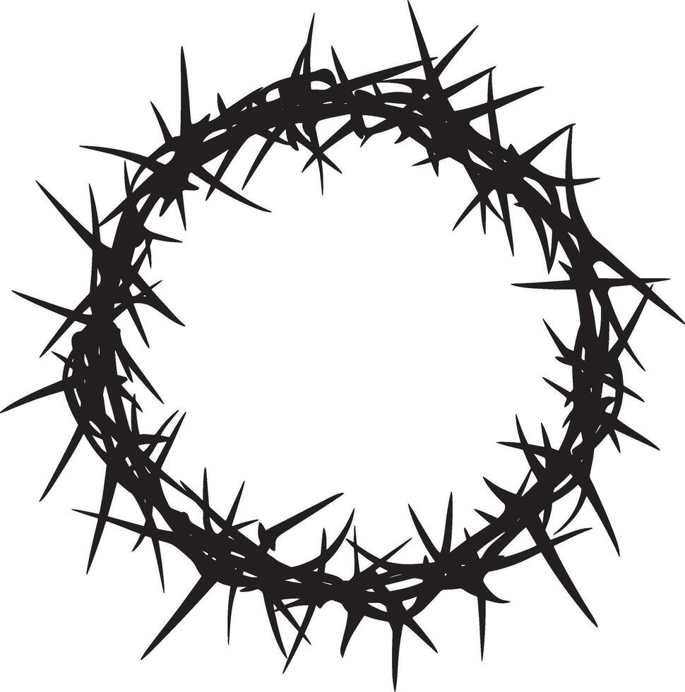 Crown of thorns clean simple silhouette black illu vector