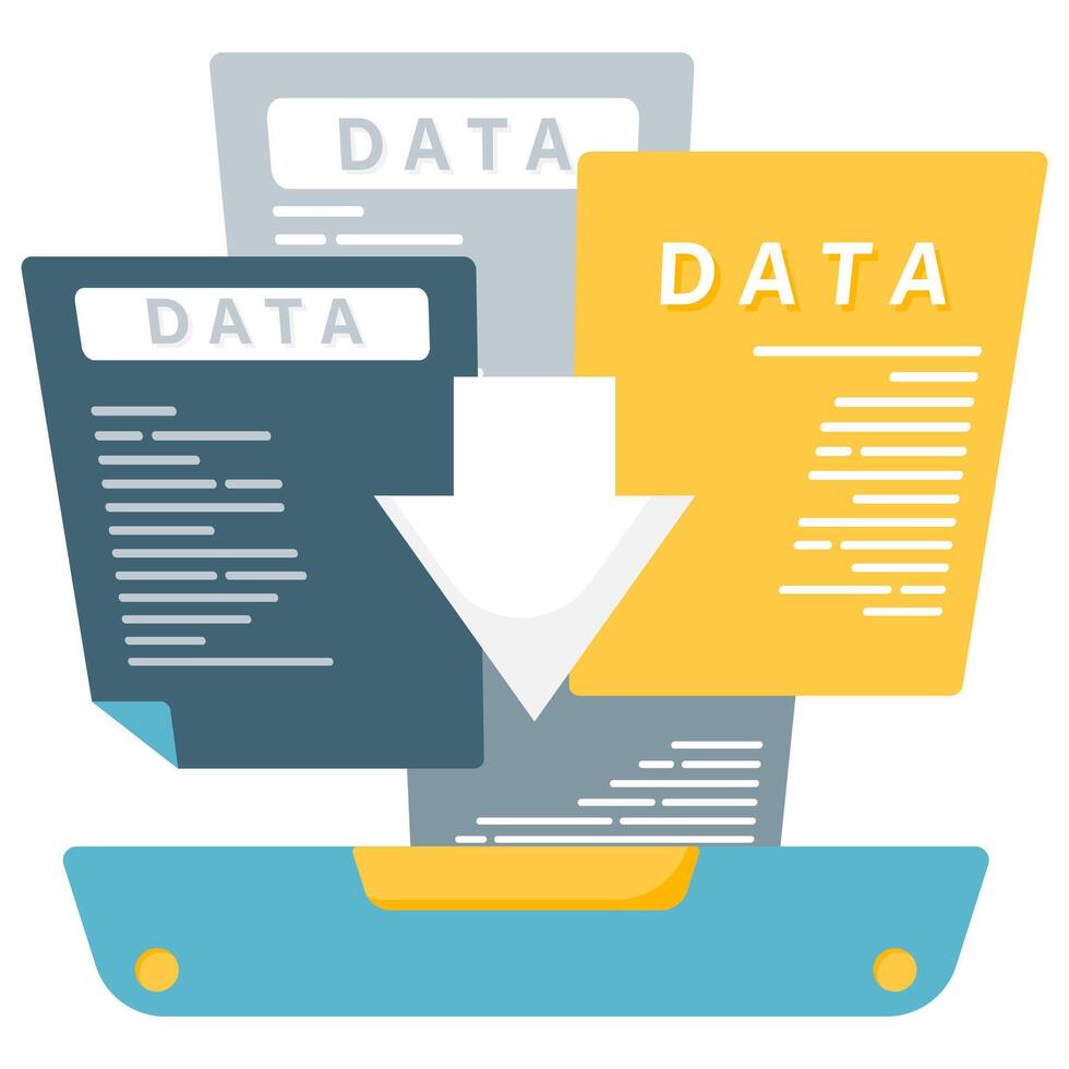 download and upload icons, data and document backup vector