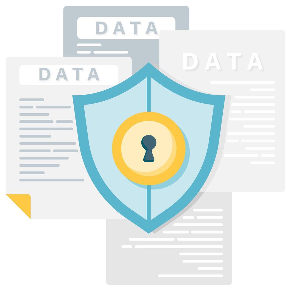 data and document protection, data protection and security vector