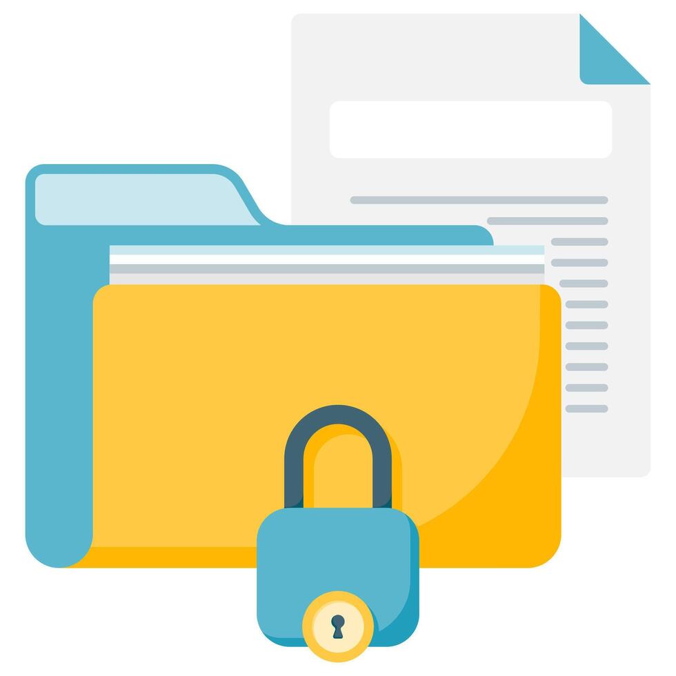 restricted access, data protection and security vector