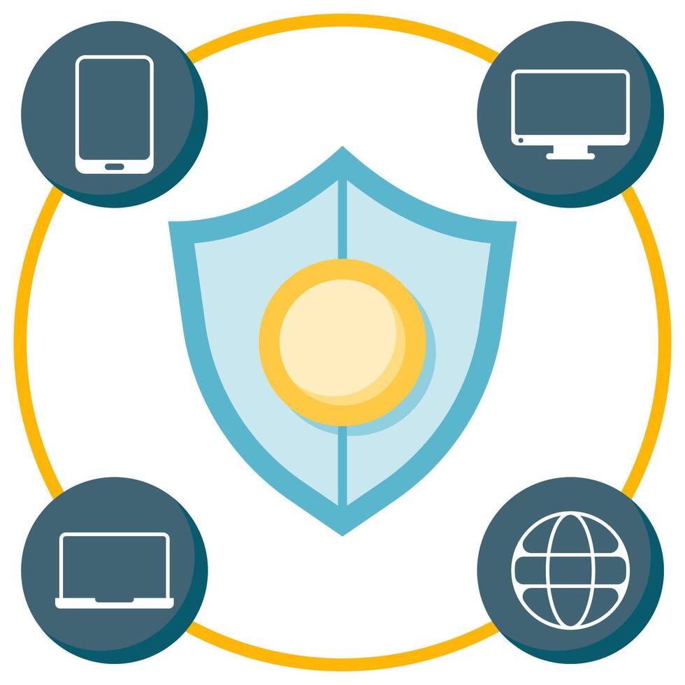 device data security, data protection and security vector