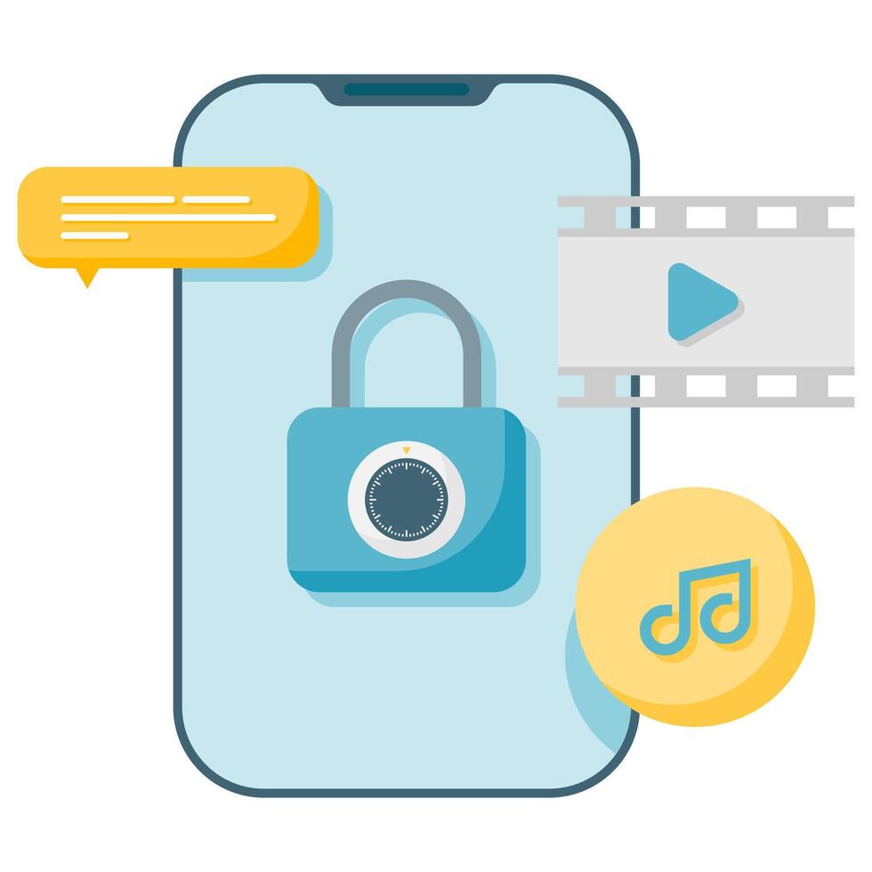 device privacy, digital security illustration vector