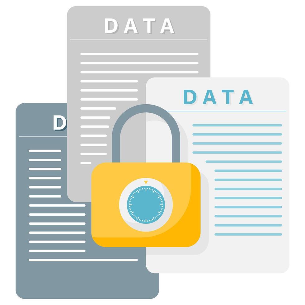 digital data key, digital security illustration vector