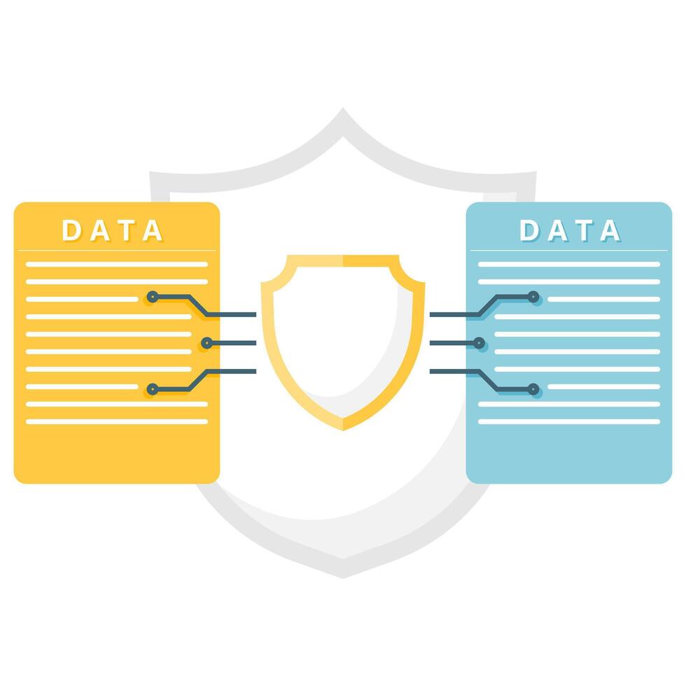 encrypted data, digital security illustration vector