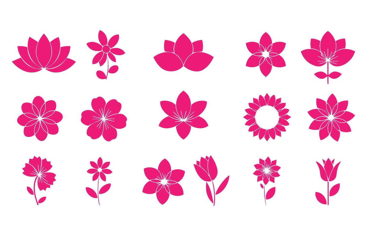 Trendy floral elements with organic flow vector