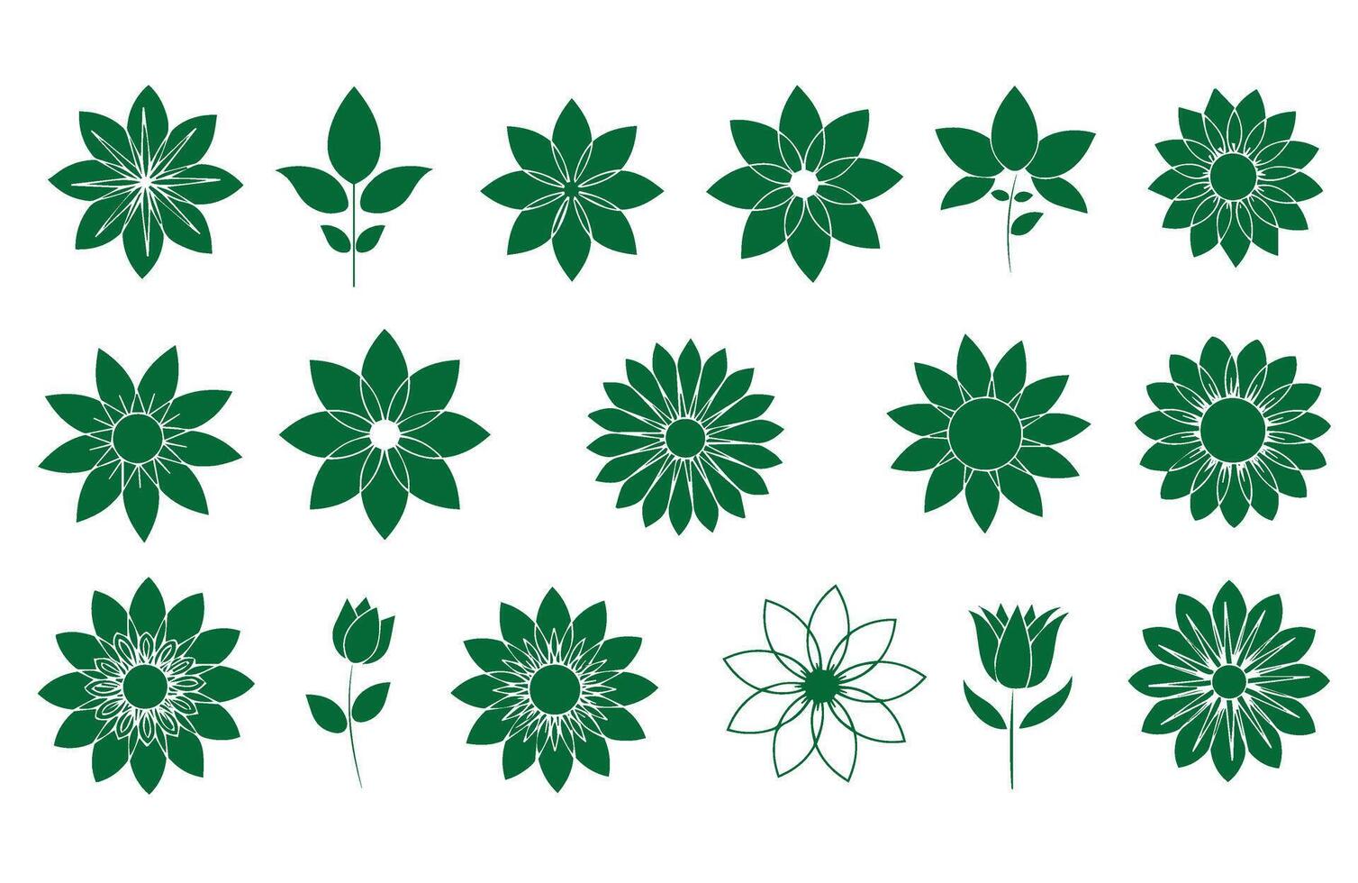 Modern floral elements with natural essence vector