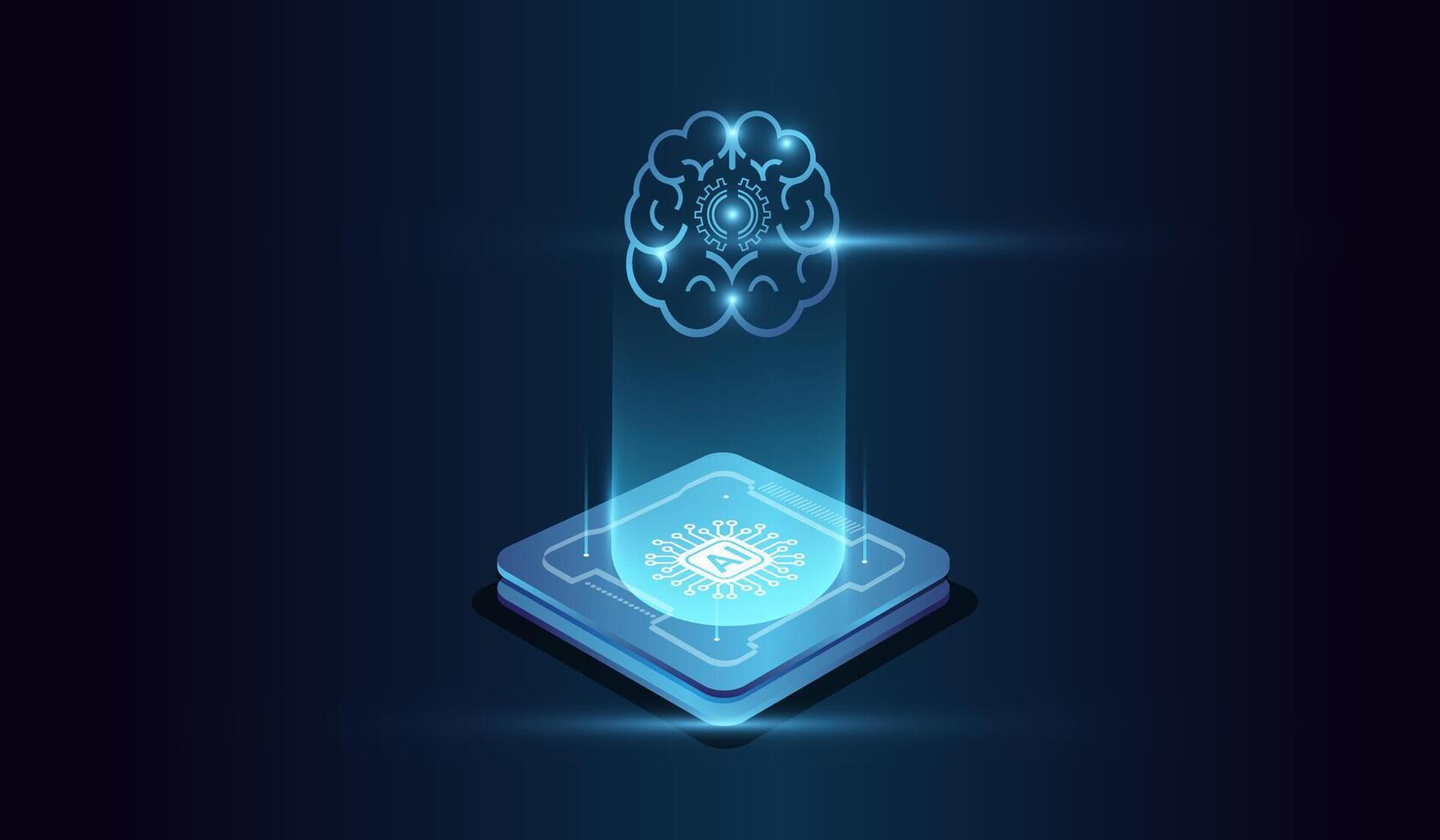 the artificial intelligence concepts. and The Concept of Artificial intelligence Head concept for computing AI, Abstract of digital futuristic AI design vector