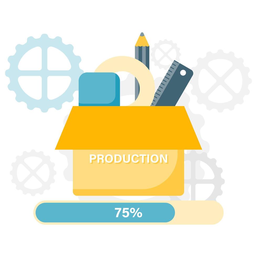 organized production process, operational management and business vector