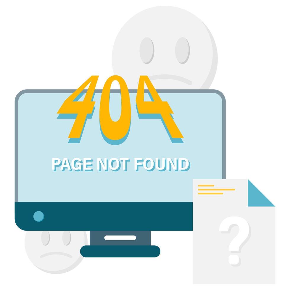 page not found, internet and network disruptions vector