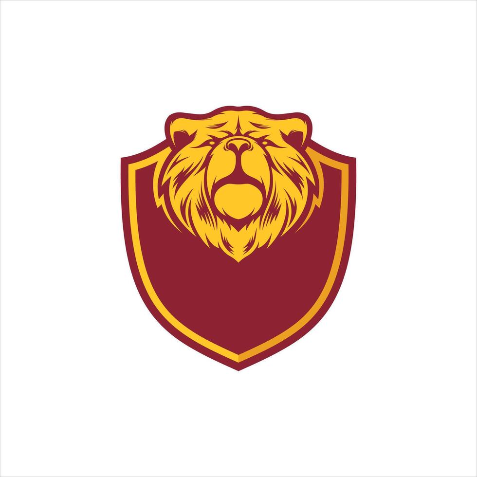 A bear head on a shield vector