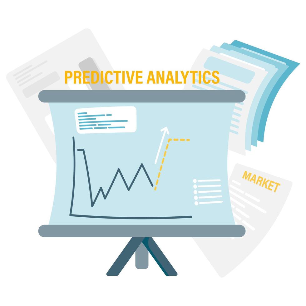 predictive analysis, business and financial analysis vector