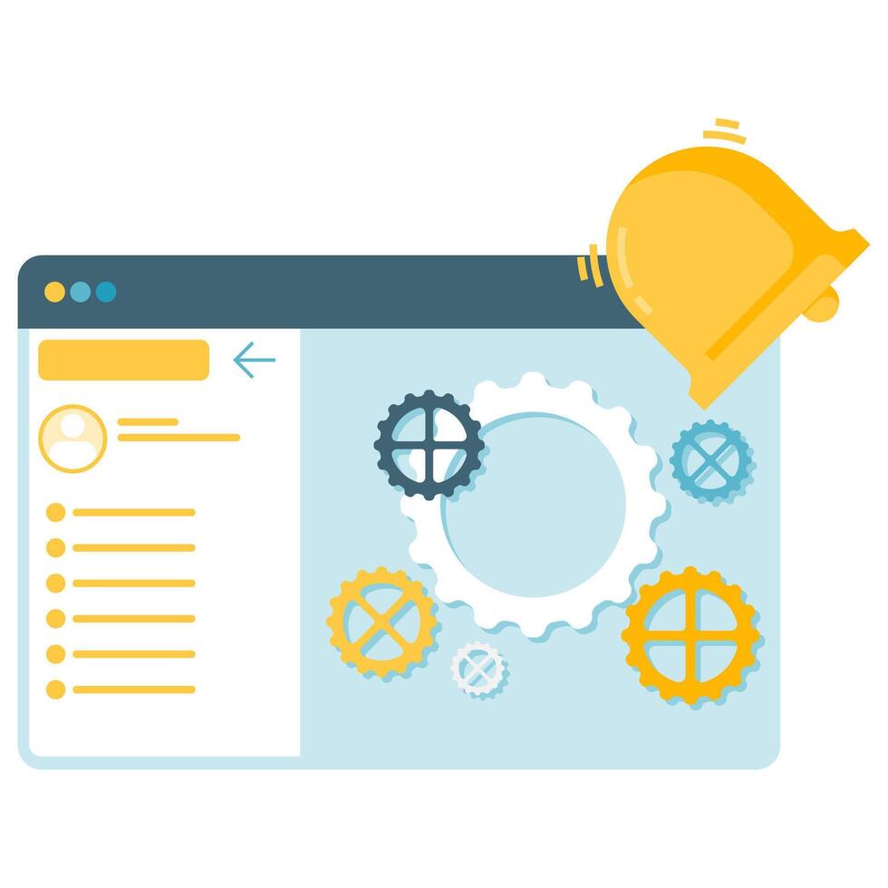 Navigation menu, online interaction and communication vector