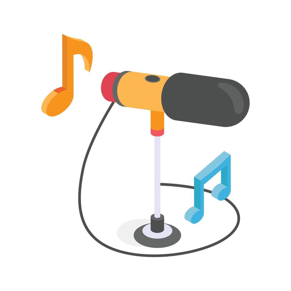 Get this amazing icon of microphone in trendy design vector