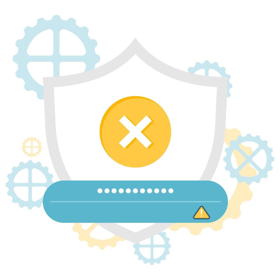 failed or rejected login attempt, digital security and access points vector