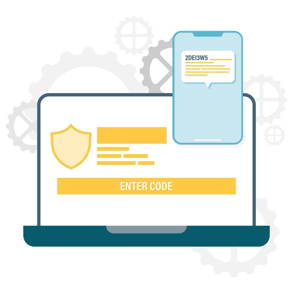 two-factor authentication, digital security and access points vector