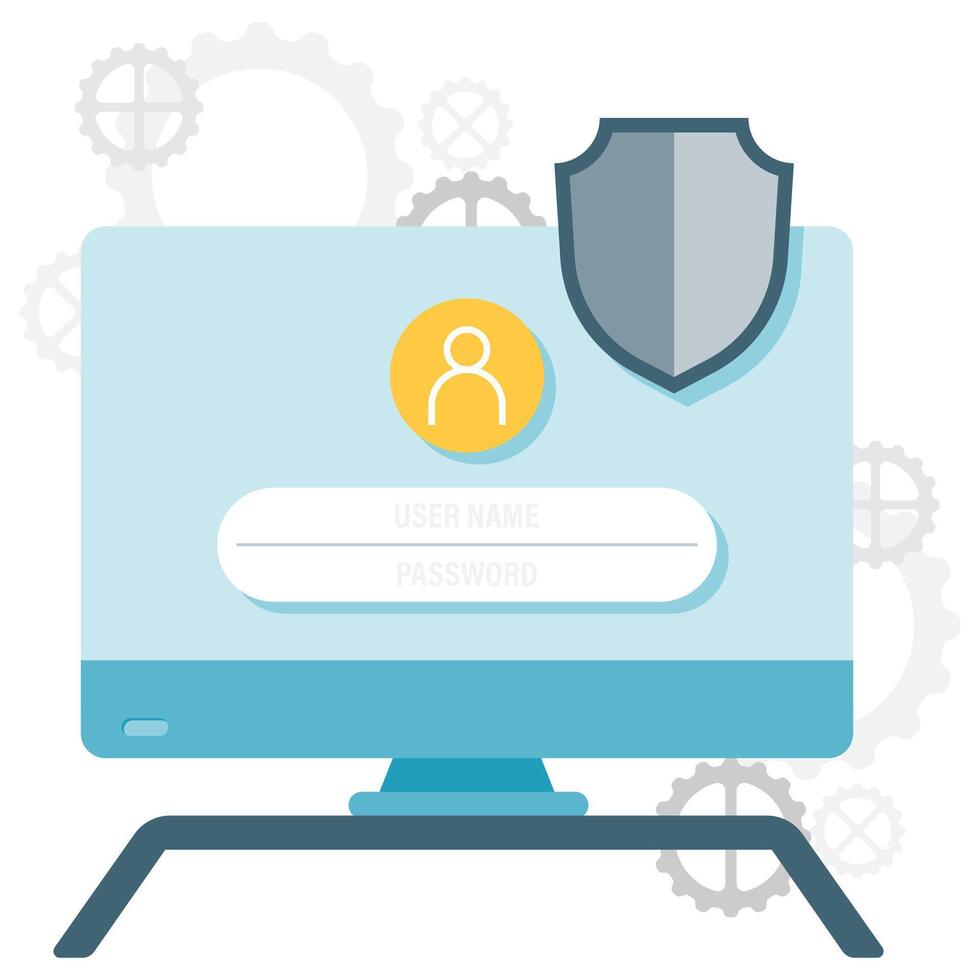 login screen on a computer, digital security and access points vector