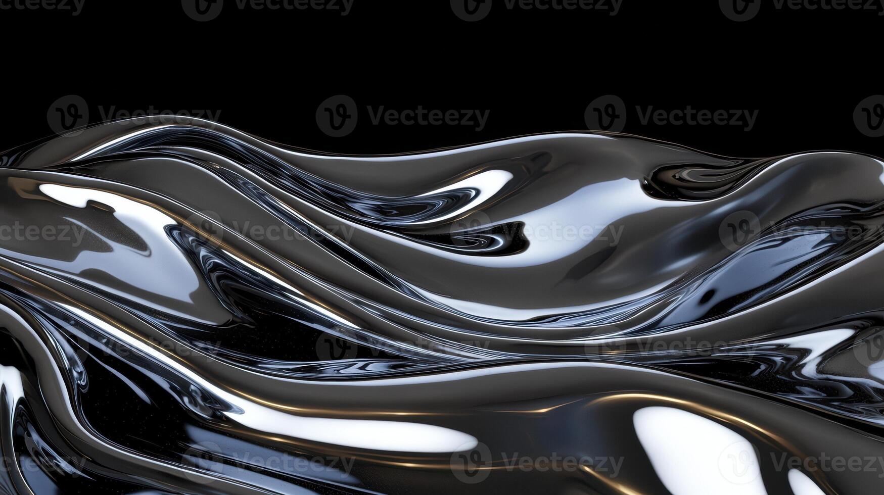 Abstract chrome waves background with smooth reflections photo