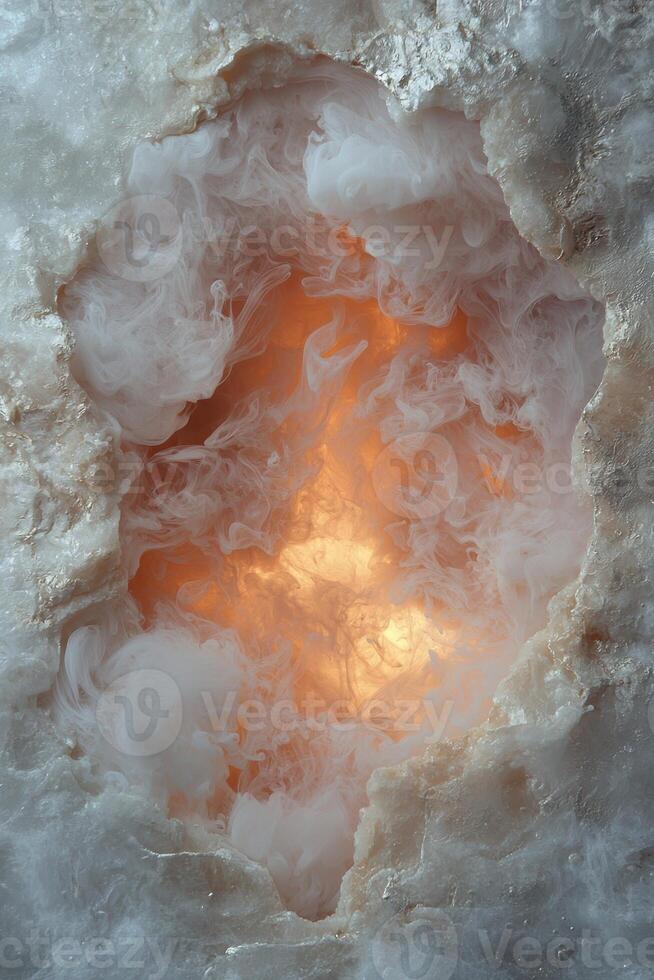 Abstract background of a geode with smoke and light photo