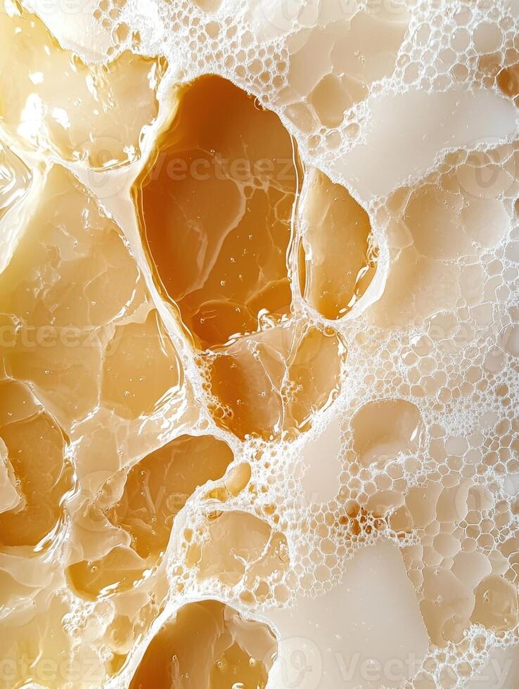 Iced coffee with milk and bubbles photo