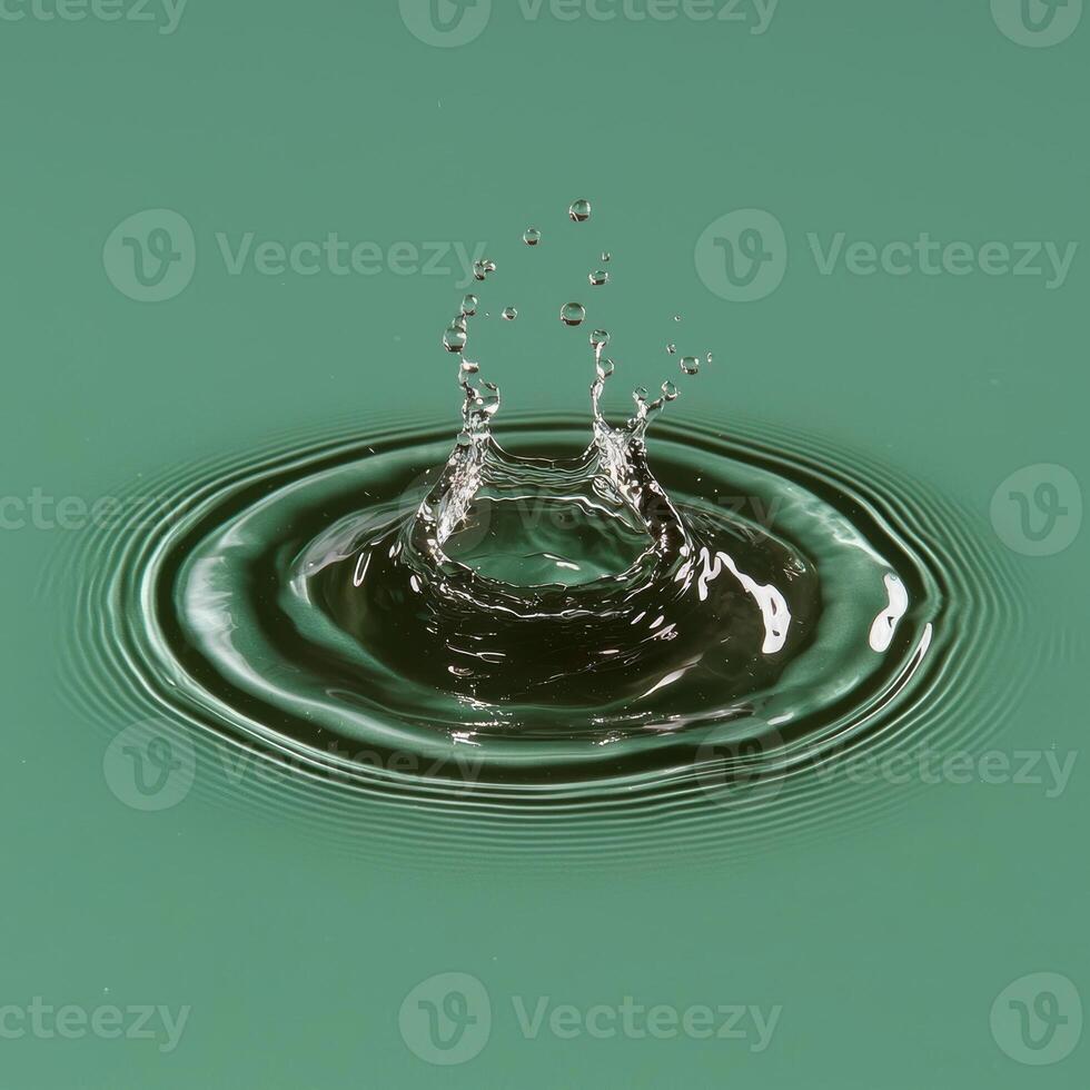 A water droplet creates a ripple effect photo