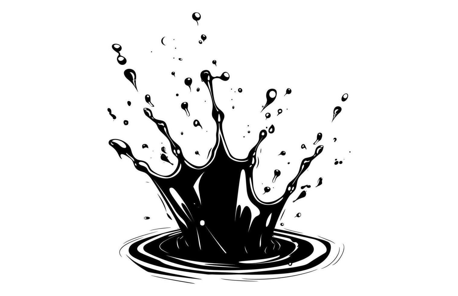 Water Splash Silhouette Clipart isolated on a white background vector