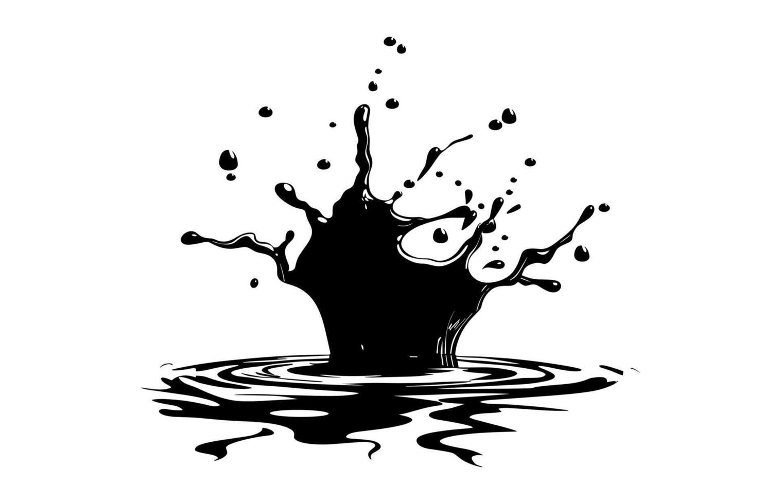 Water Splash Silhouette isolated on a white background vector