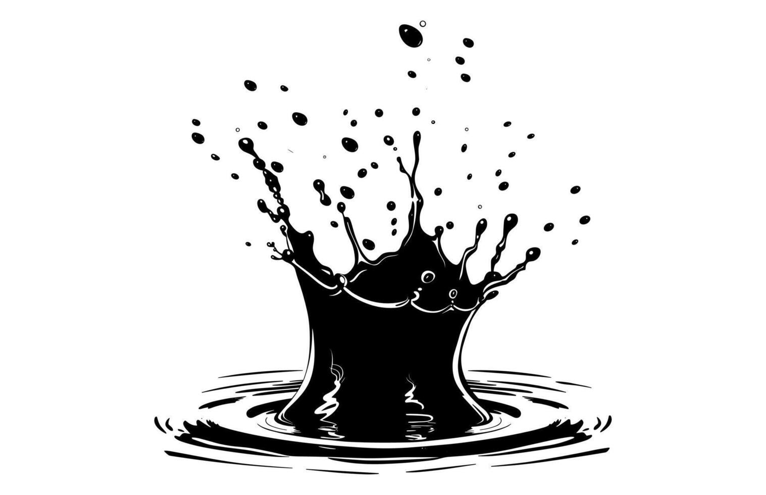 A Water Splash Silhouette isolated on white background vector
