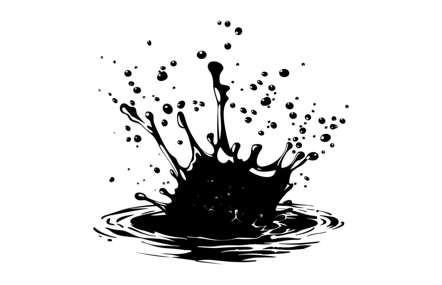 Water Splash Black Clipart isolated on white background vector