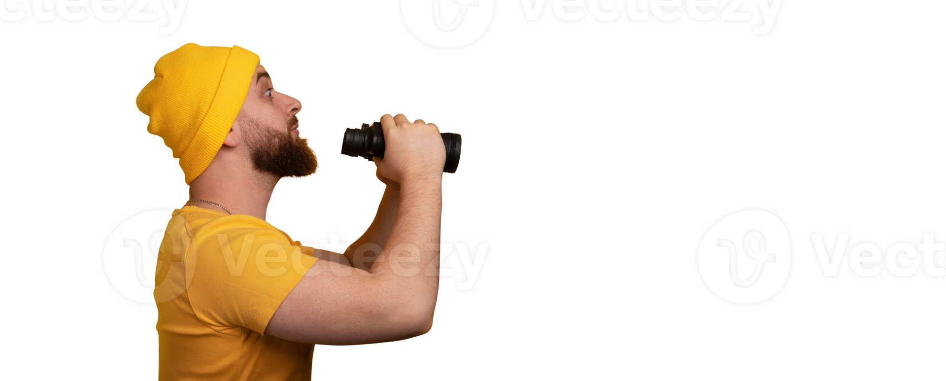 bearded man with binoculars png