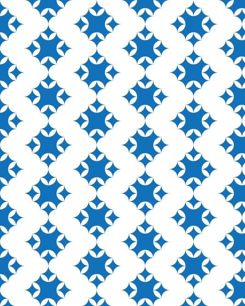 Islamic star ornament pattern design in blue square shape. vector