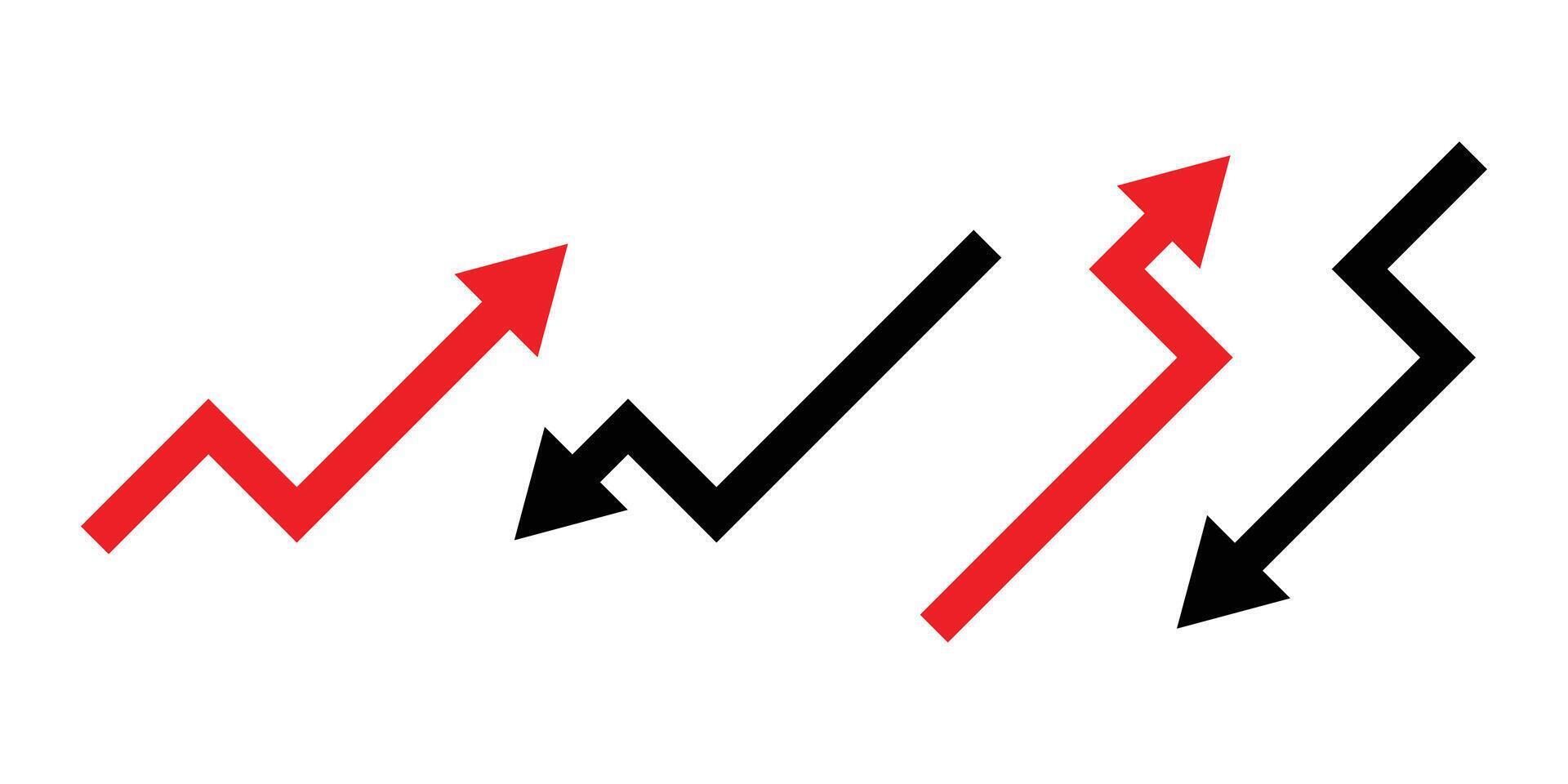 Trendy Up and Down Arrows Representing Growth and Decline. vector