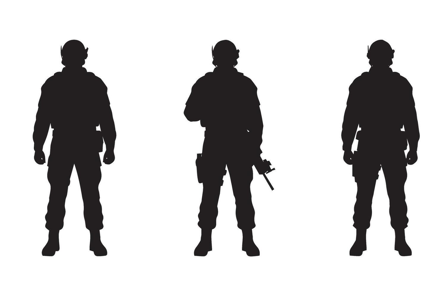Special Forces Army Squad Combat Silhouettes vector