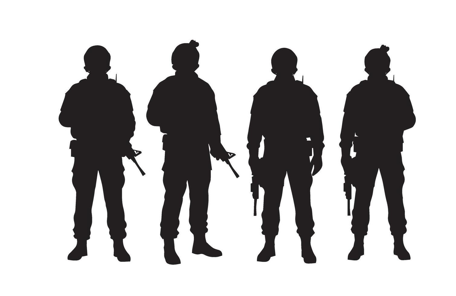 Covert Military Forces Army Squad Silhouettes vector