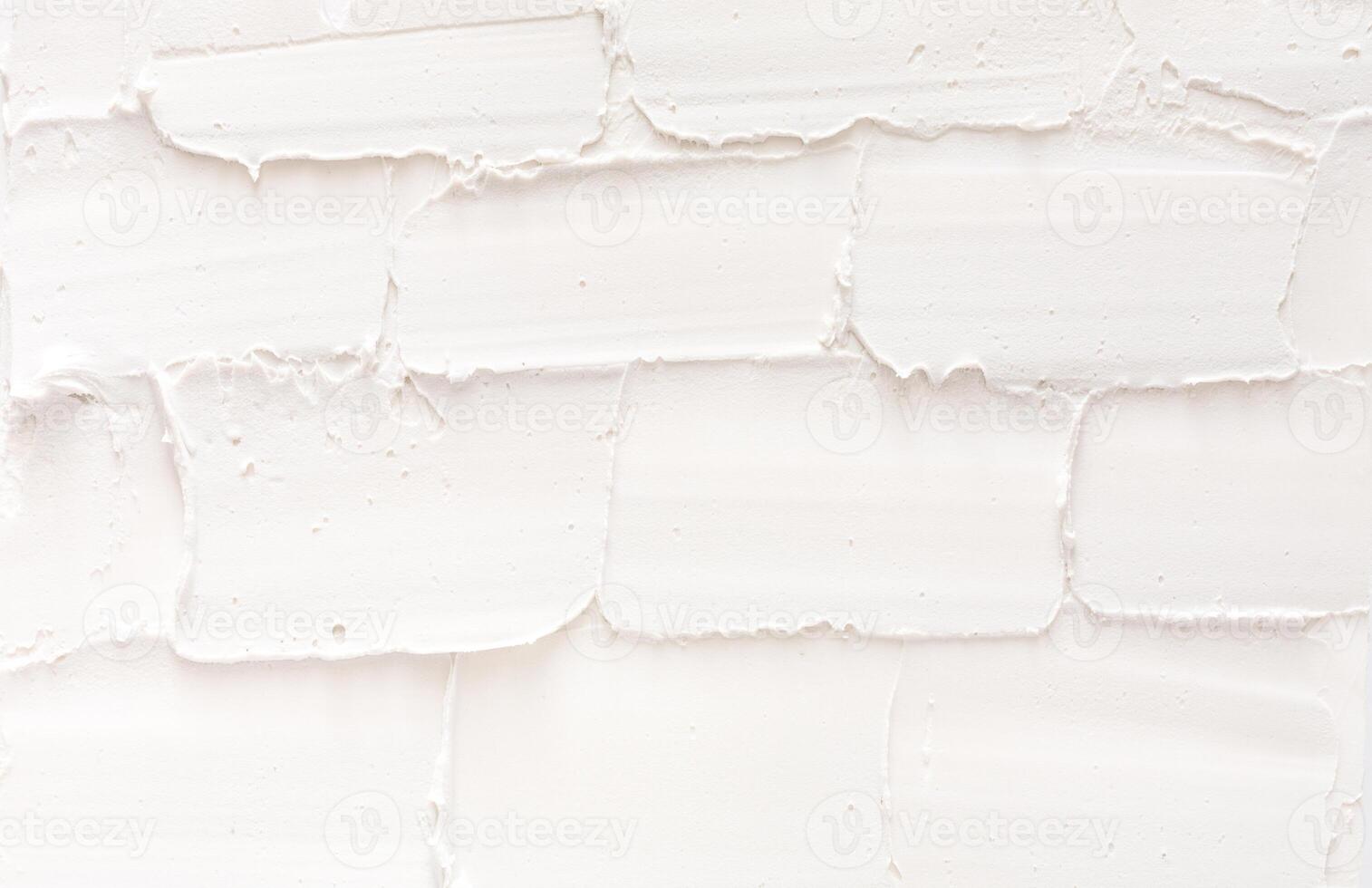Textured white brick wall, stucco pattern. Abstract background, plaster decorative pattern, interior design, construction concept photo