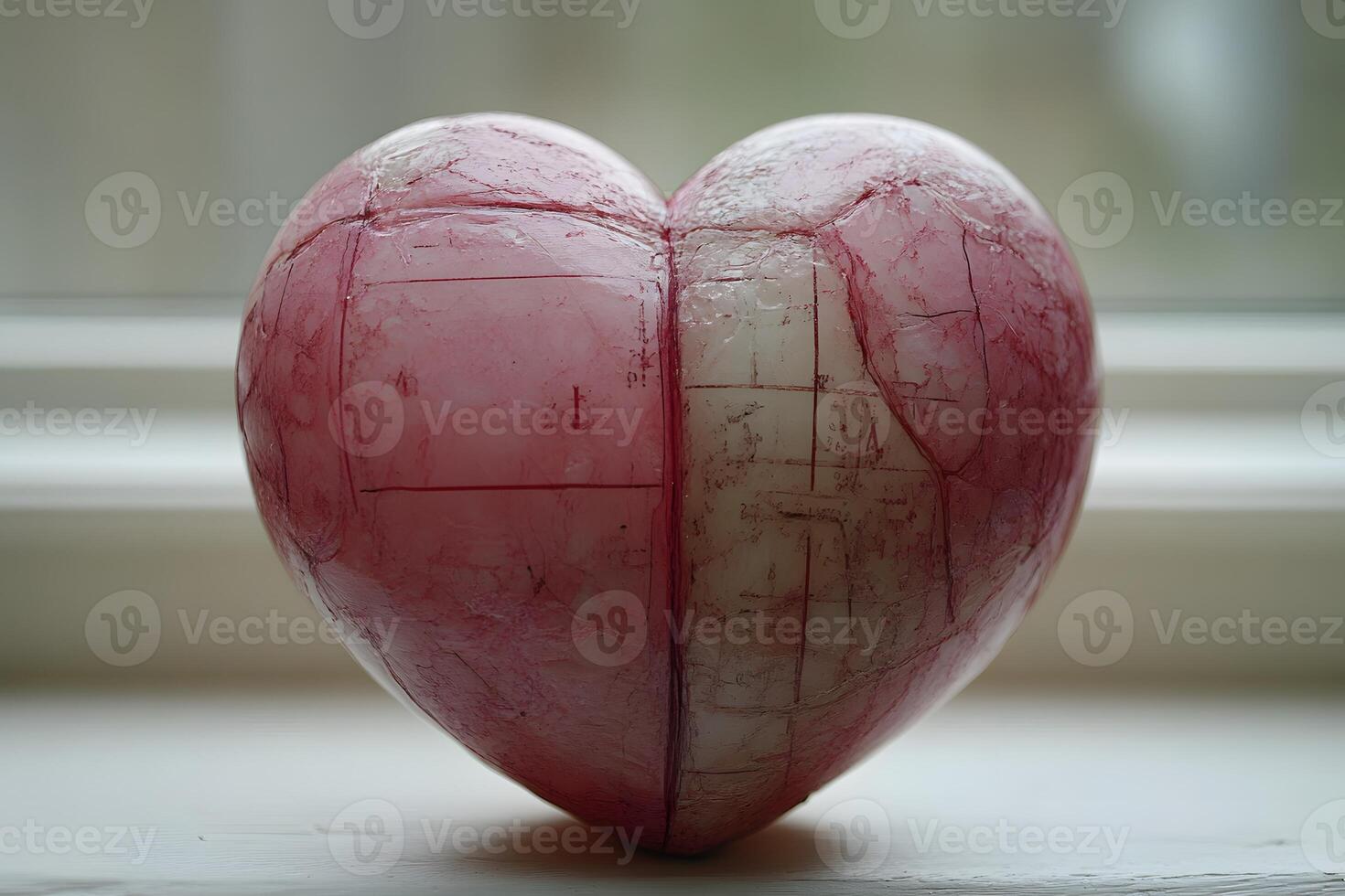 Vintage Heart-Shaped Globe with Pink Tones - Romantic Travel and Exploration Concept photo