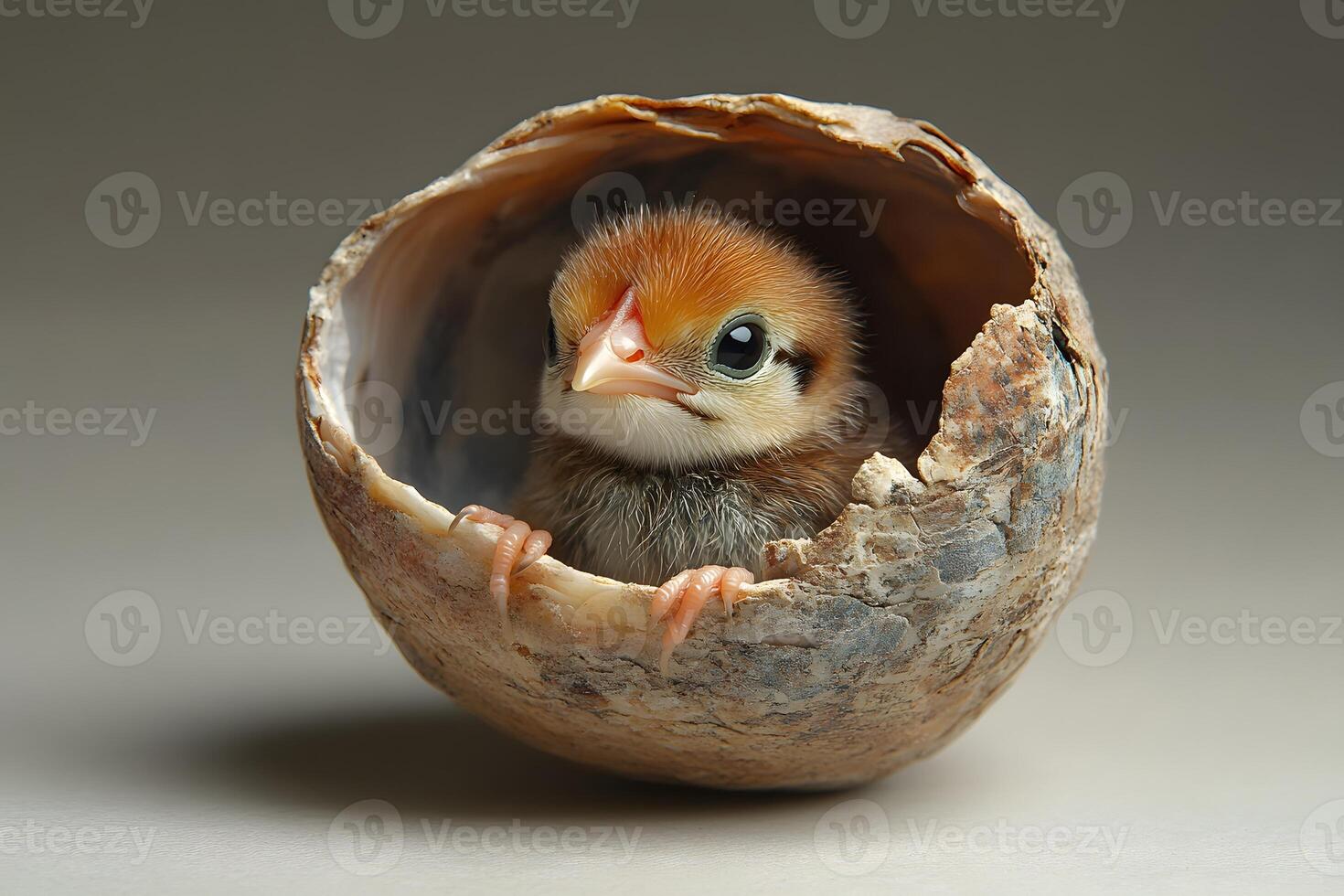 Adorable Bird Hatchling Emerging from Eggshell Nature's New Beginning photo