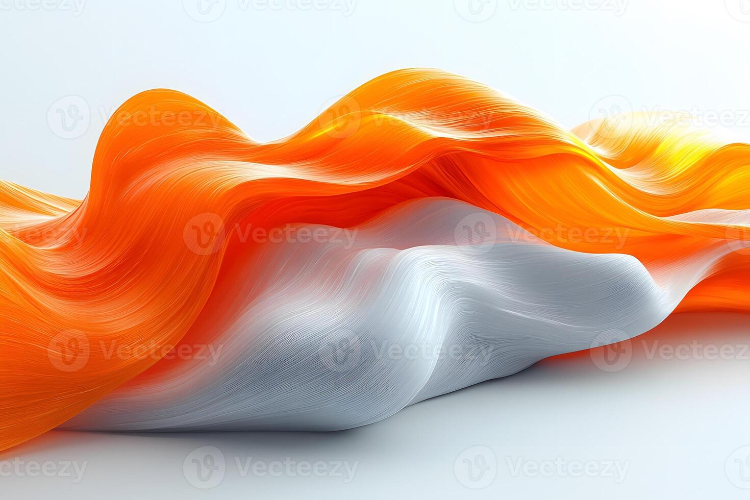 Abstract Fluid Waves in Vibrant Orange and White for Modern Design photo