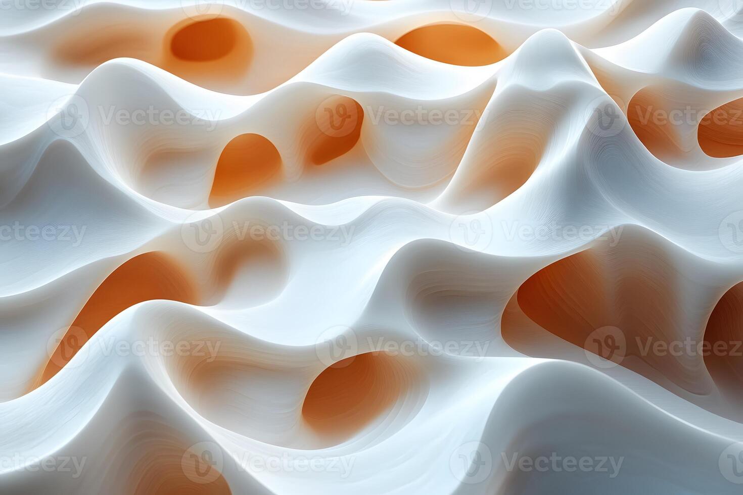Abstract Waves of White and Orange Fluid Forms for Modern Design photo