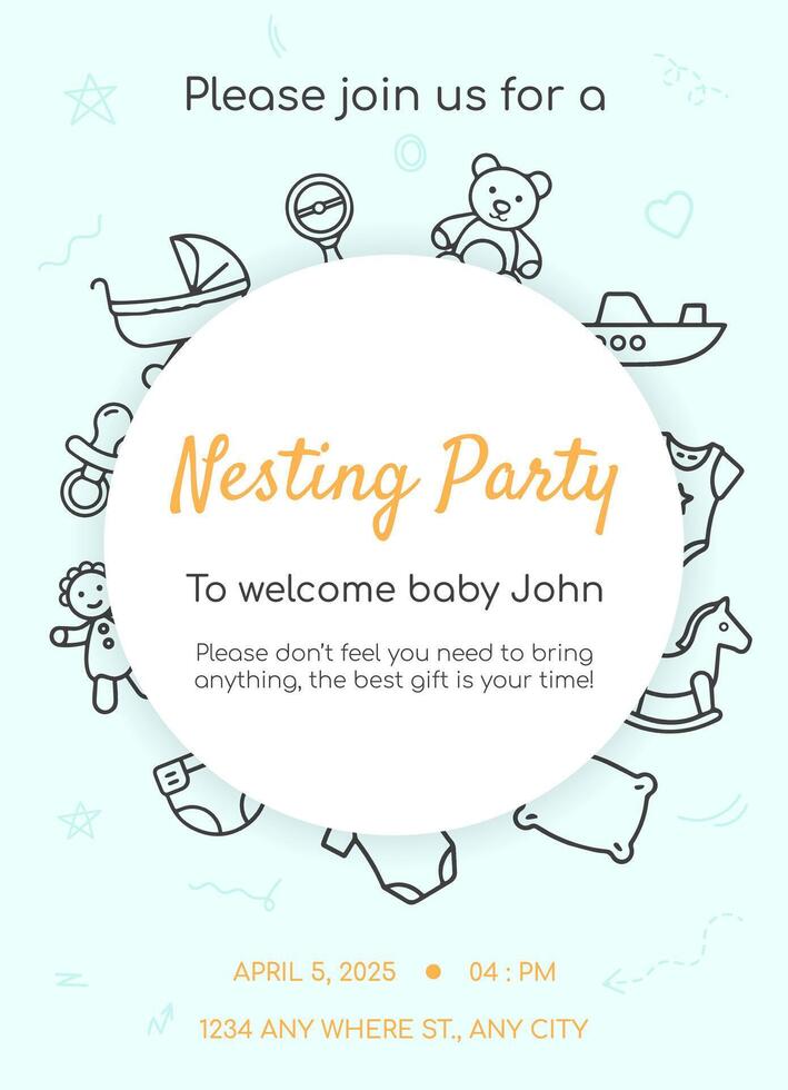 Invitation to a nesting party vector