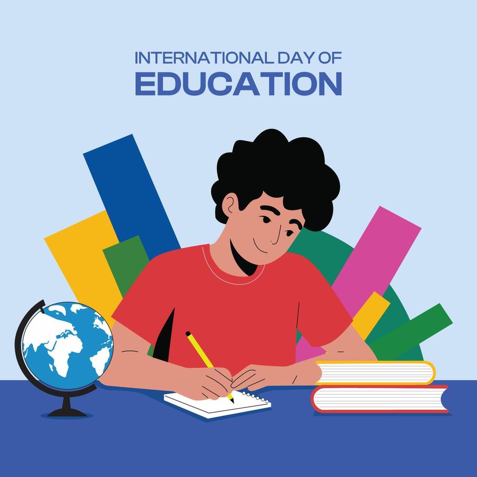 International Day of Education Social Media Post Design Template vector