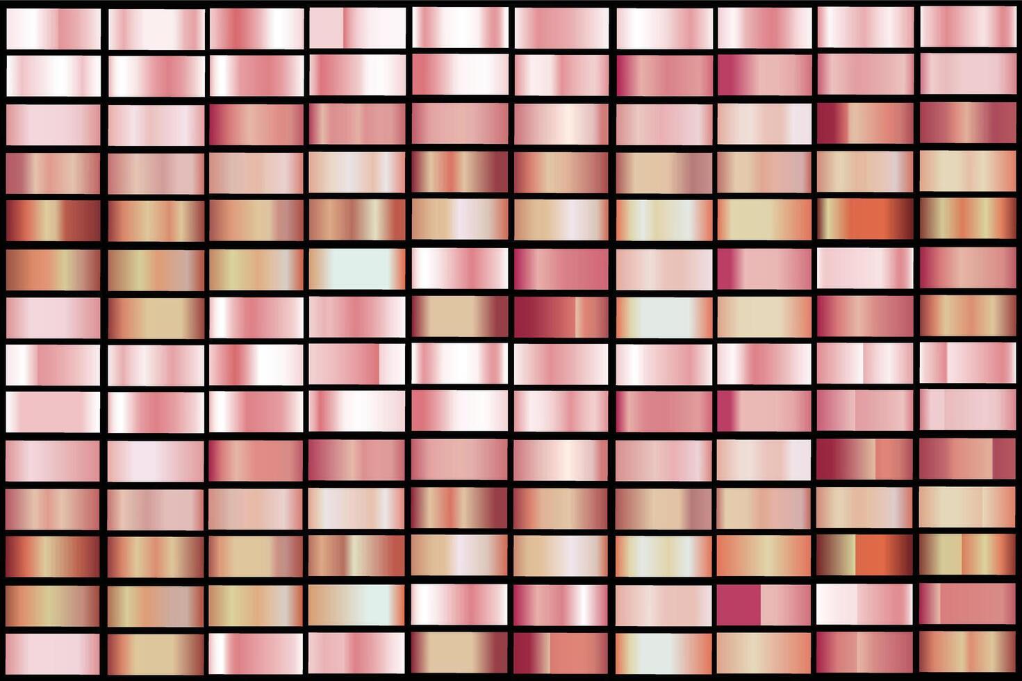 Colorful Rose Gold Gradient Palettes Perfect for Artistic Background Templates and Graphics vector